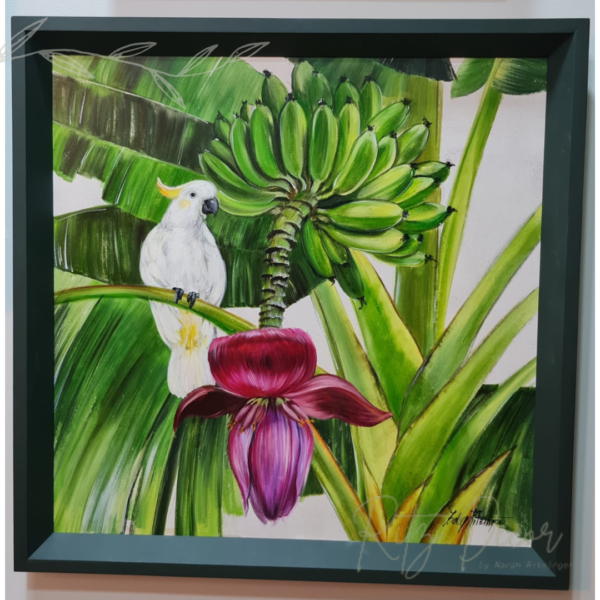 Quadro de Bananas com Pássaro