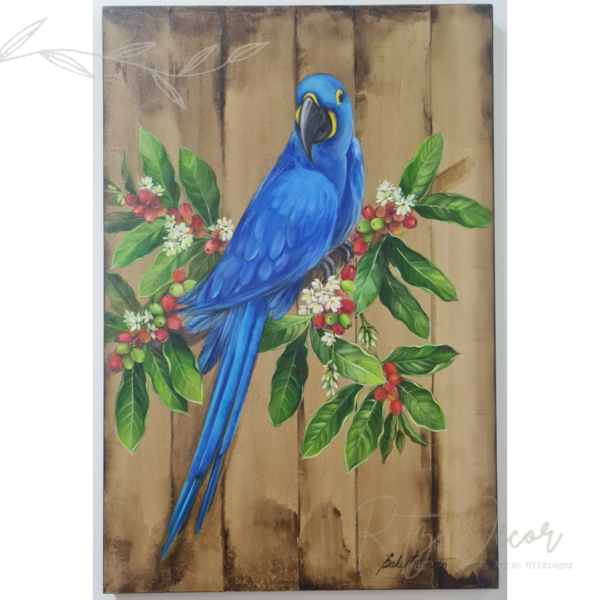 Tela Arara Azul com Café