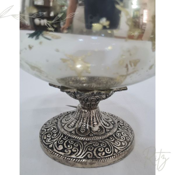 Vaso em vidro prata com metal - Imagem 3