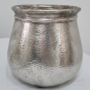 Vaso cerâmica prata
