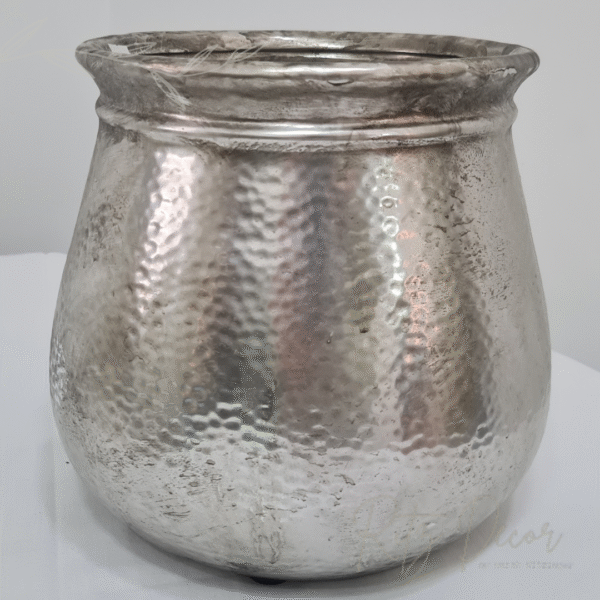 Vaso cerâmica prata
