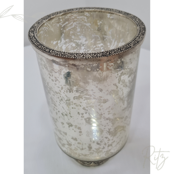 Vaso/Donzela em vidro prata (com pé) - Imagem 2