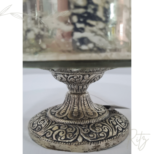 Vaso/Donzela em vidro prata (com pé) - Imagem 3