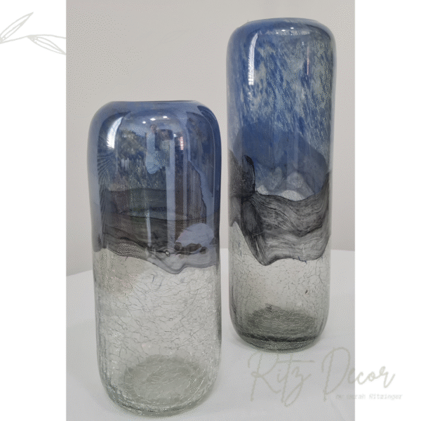 Vaso em vidro azul