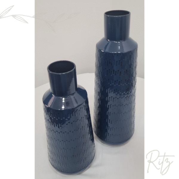 Vaso azul em metal - Imagem 2
