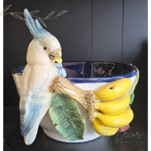 Cachepot de Calopsita e Banana - Zanatta Casa