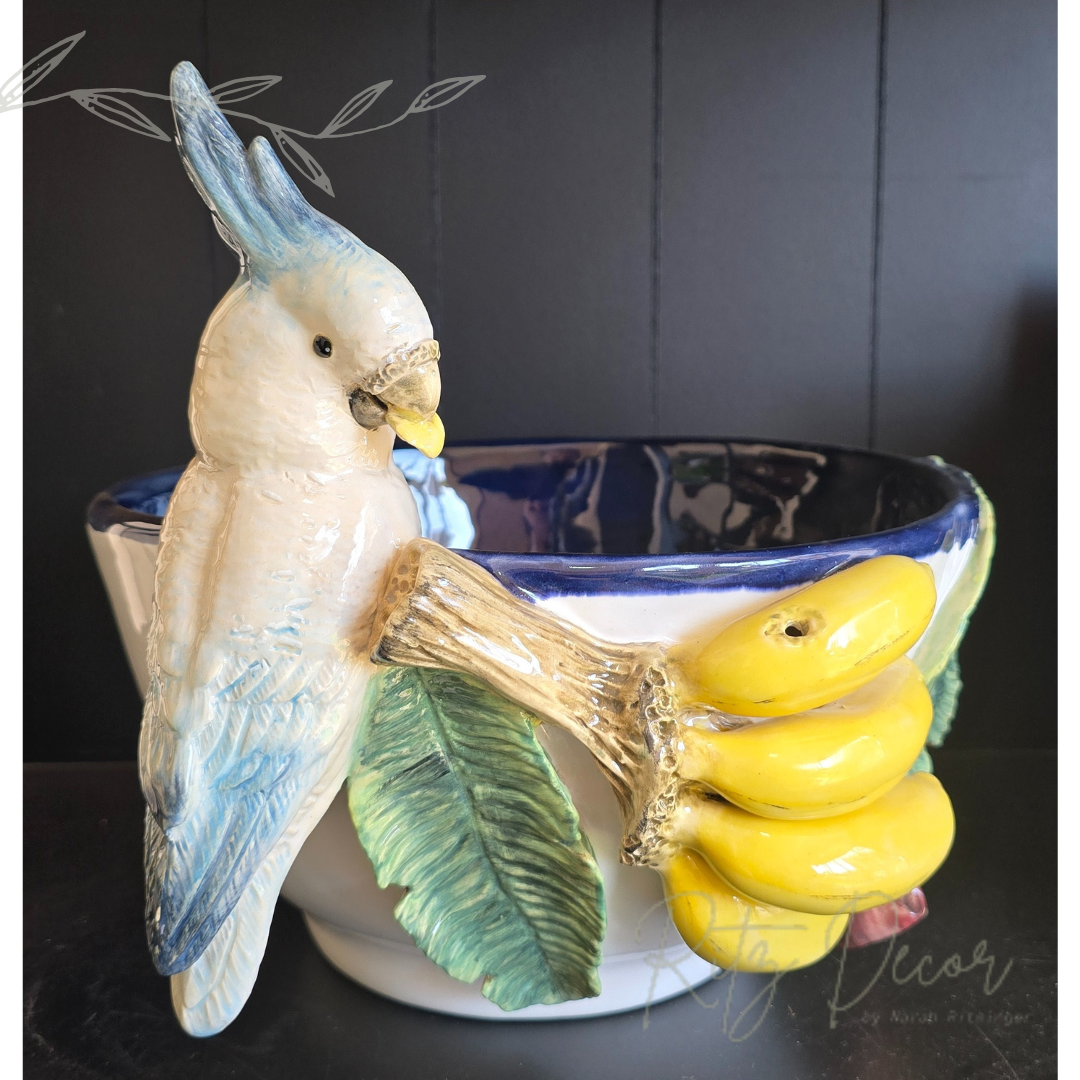 Cachepot de Calopsita e Banana - Zanatta Casa