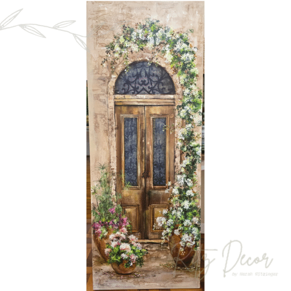 Tela de Porta com flores