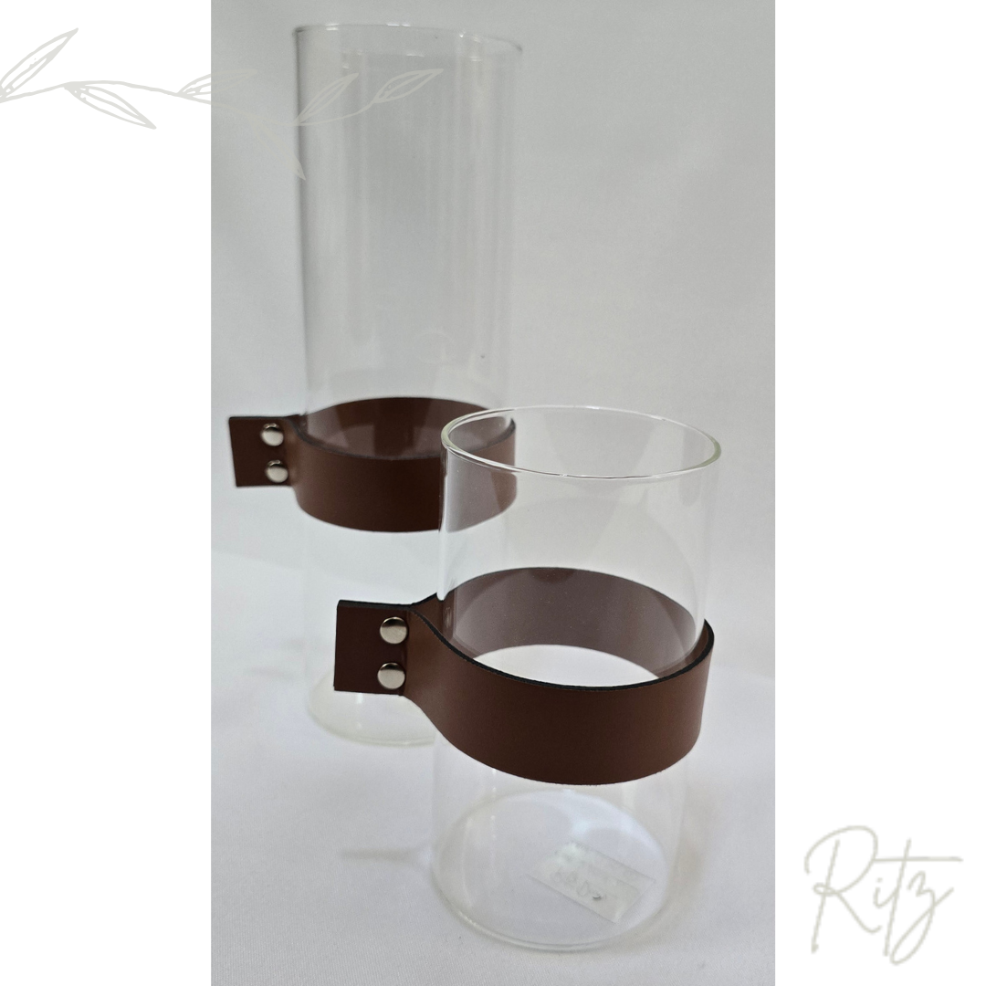 Vaso em vidro com couro - Imagem 2