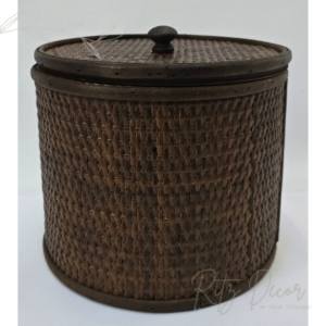 Caixa redonda em rattan