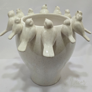 Vaso com pássaros