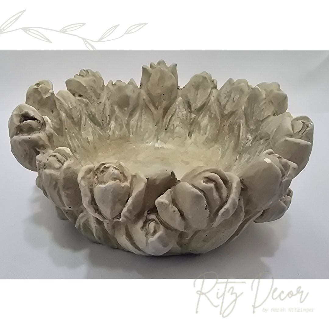 Vaso tulipas baixo em cimento