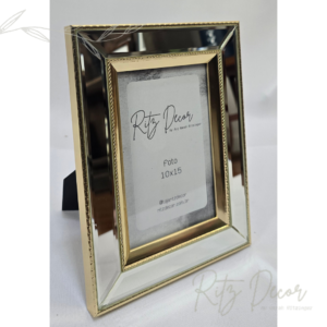 Porta retrato dourado com espelho