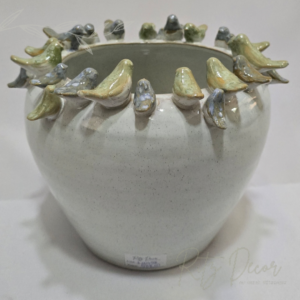 Vaso com passarinhos