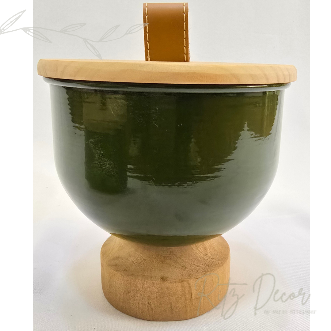 Caixa Redonda Verde com base